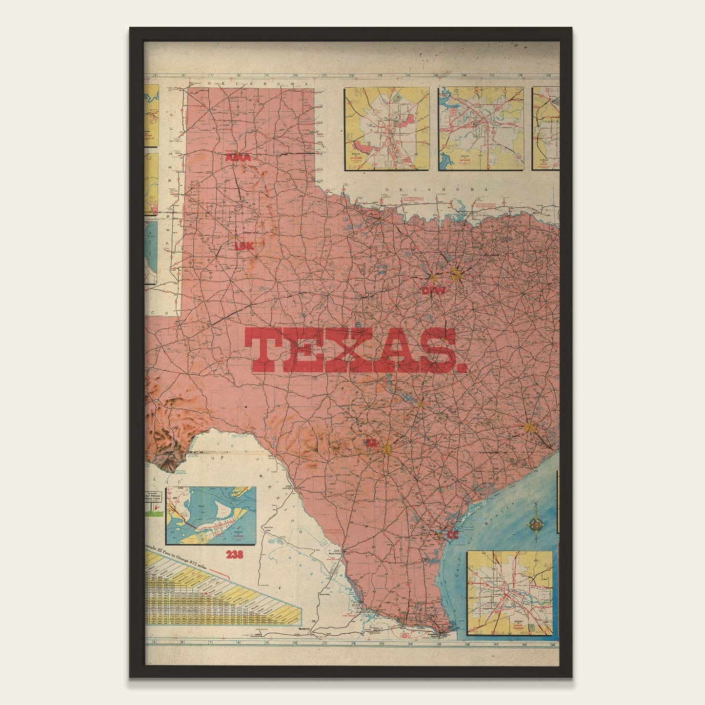 Texas State Map I Print