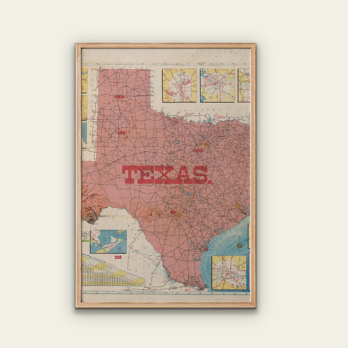 Texas State Map I Print