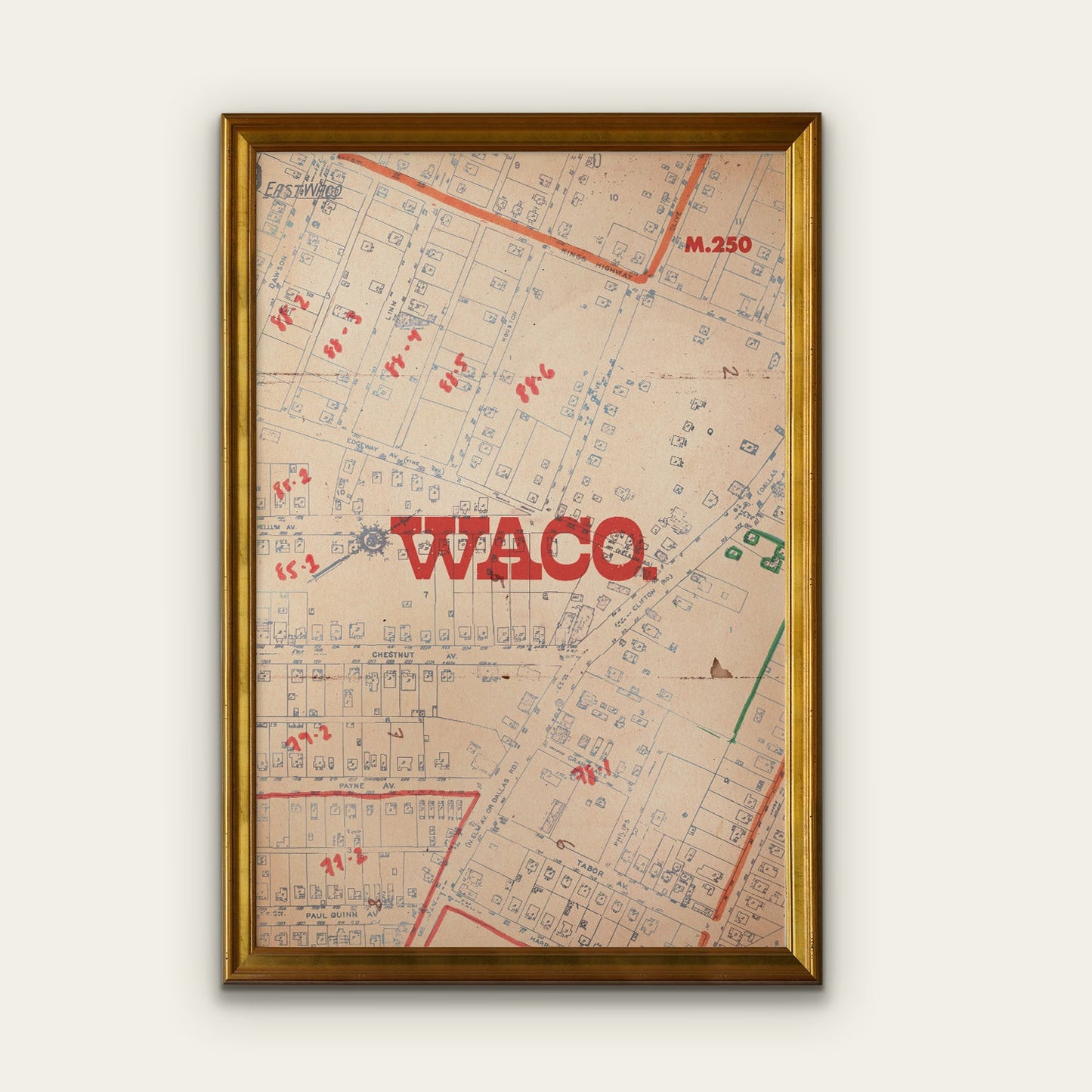 Waco Map Print