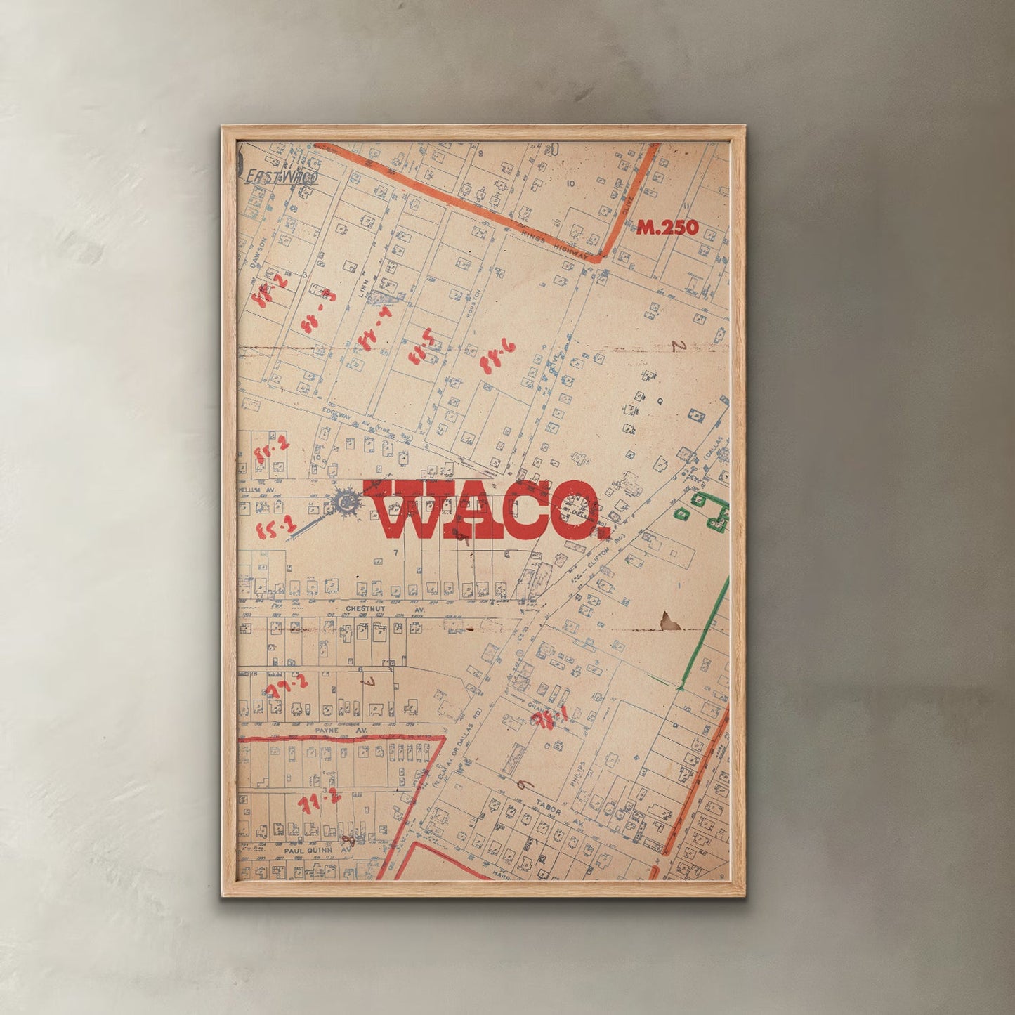 Waco Map Print