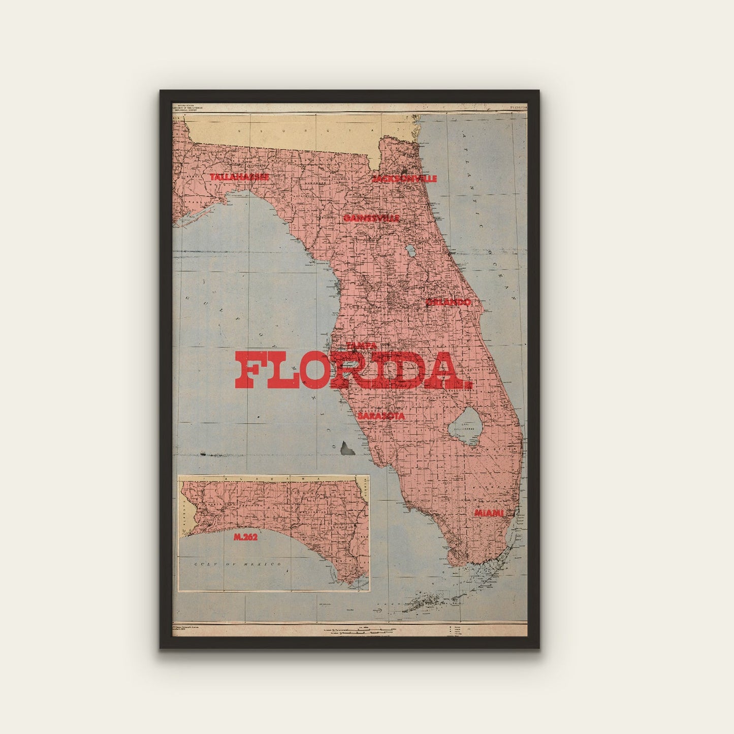 Florida State Map Print