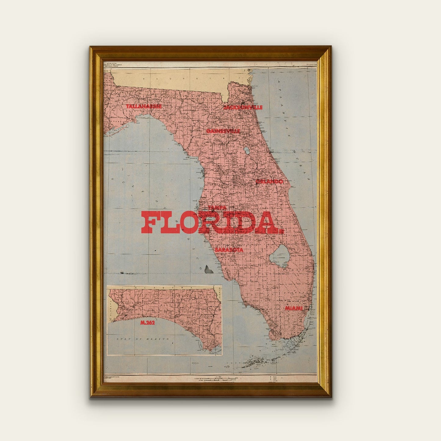 Florida State Map Print