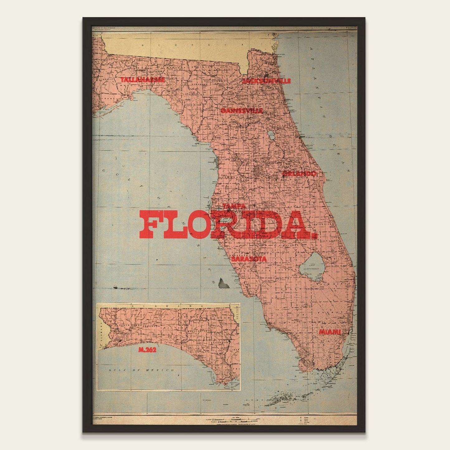 Florida State Map Print