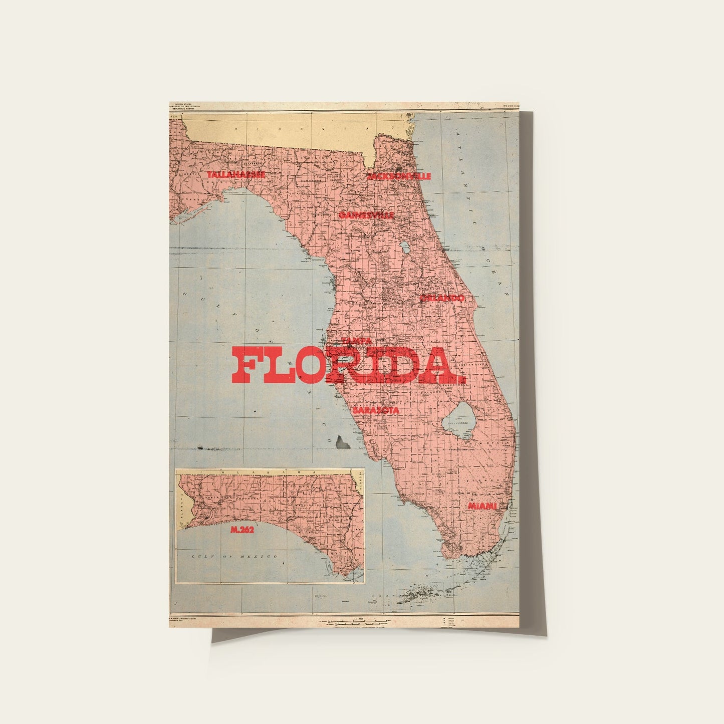 Florida State Map Print