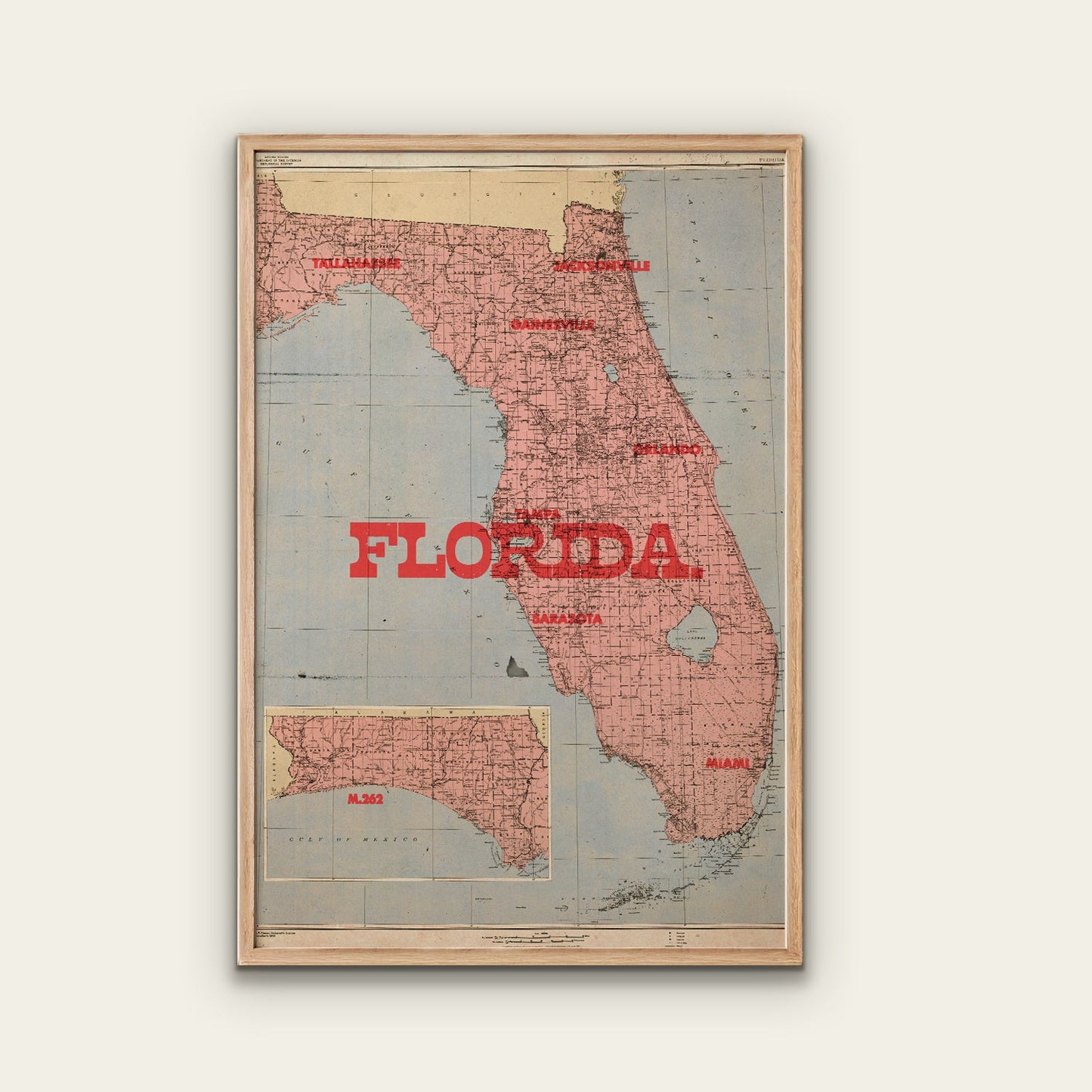 Florida State Map Print