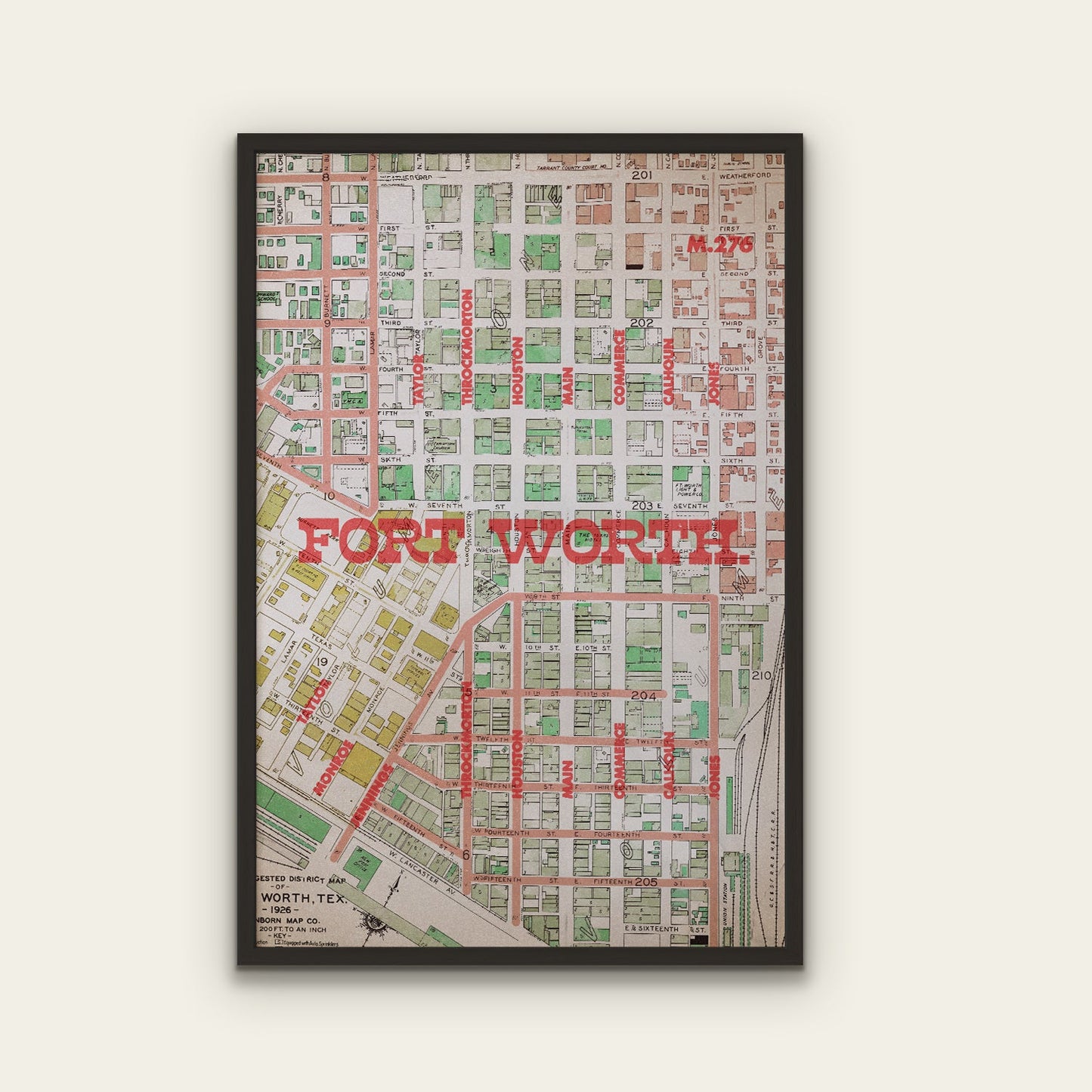 Fort Worth Map Print