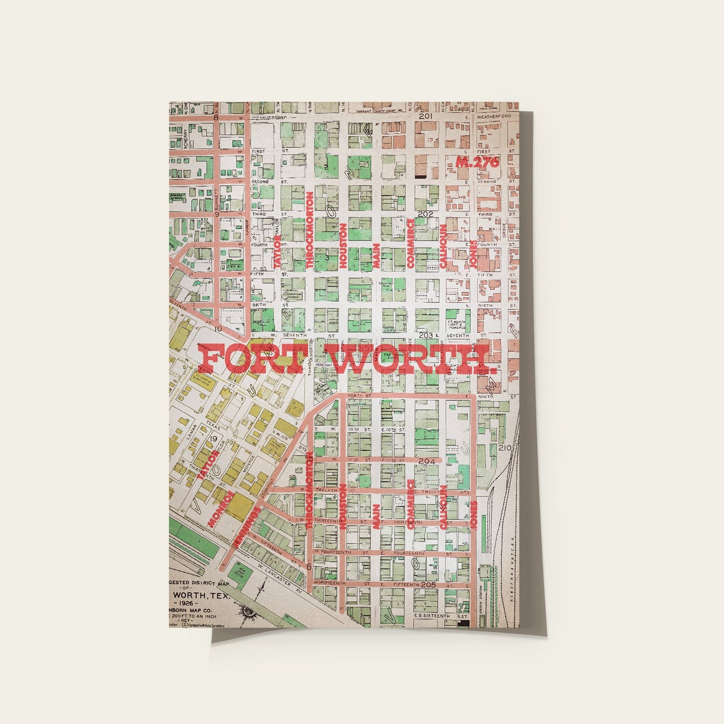 Fort Worth Map Print