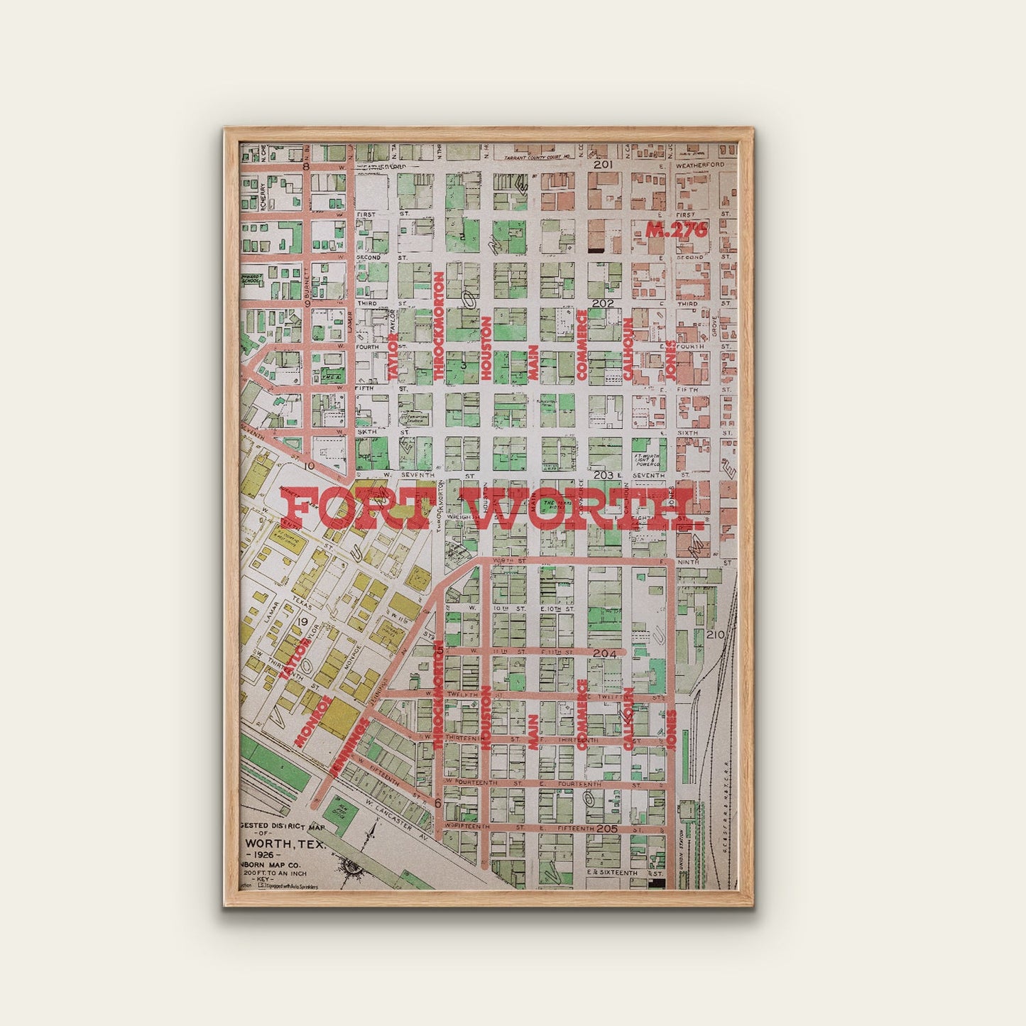 Fort Worth Map Print