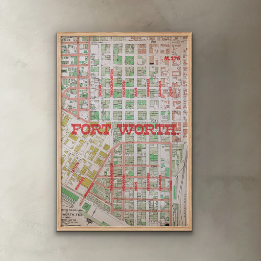 Fort Worth Map Print