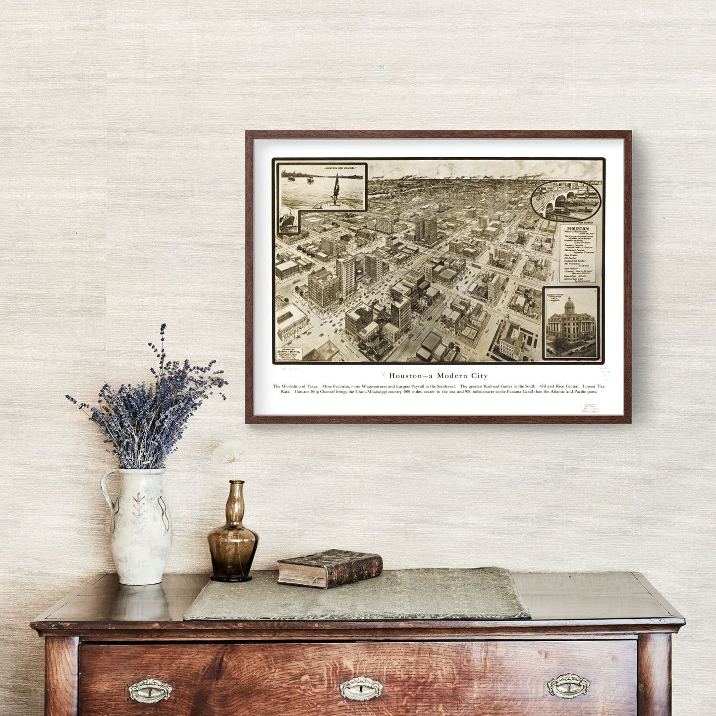 Vintage Map of Houston, Texas 1912