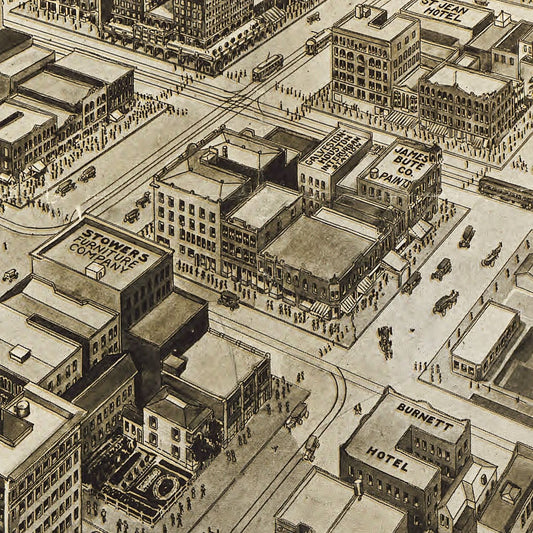 Vintage Map of Houston, Texas 1912