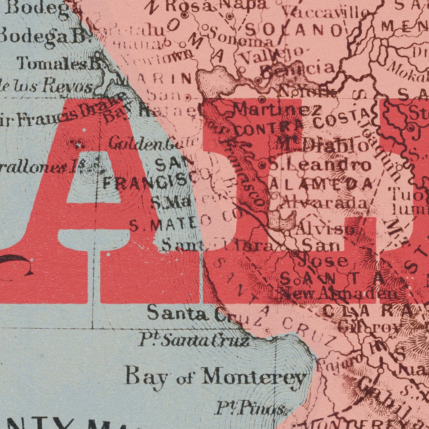 California State Map Print