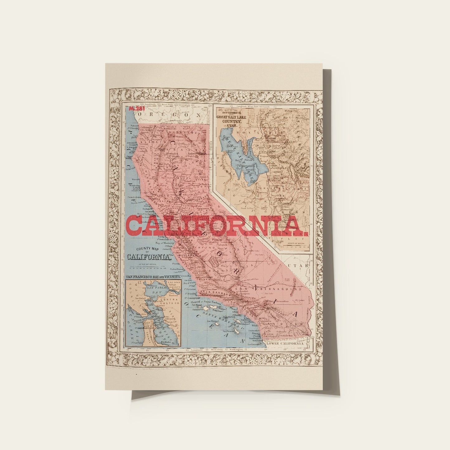 California State Map Print