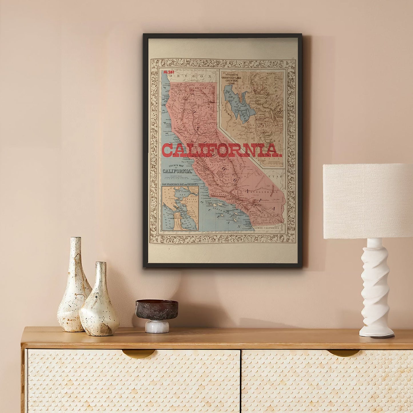 California State Map Print