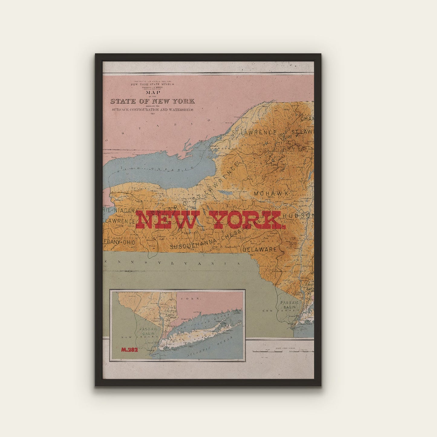 New York State Map I Print