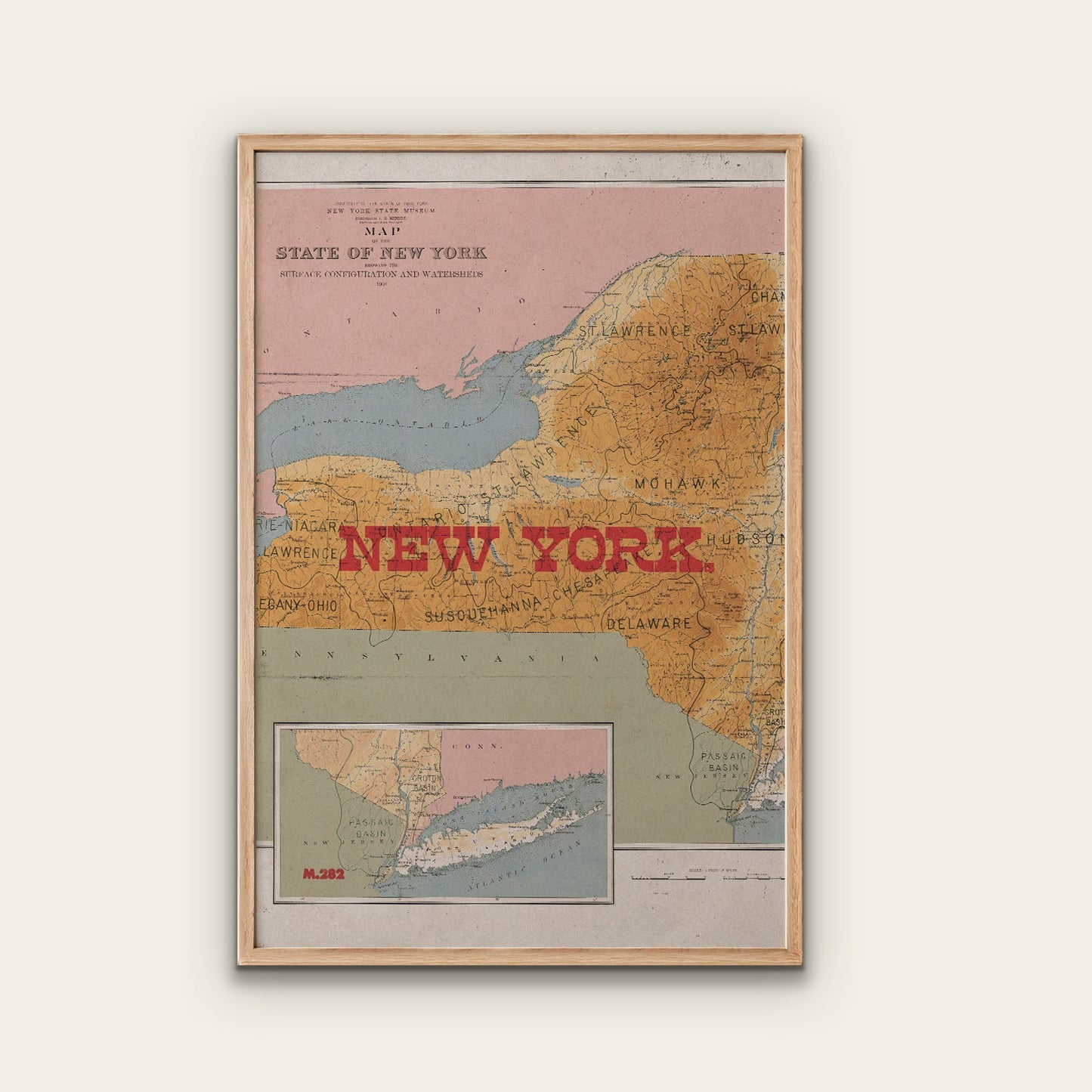 New York State Map I Print