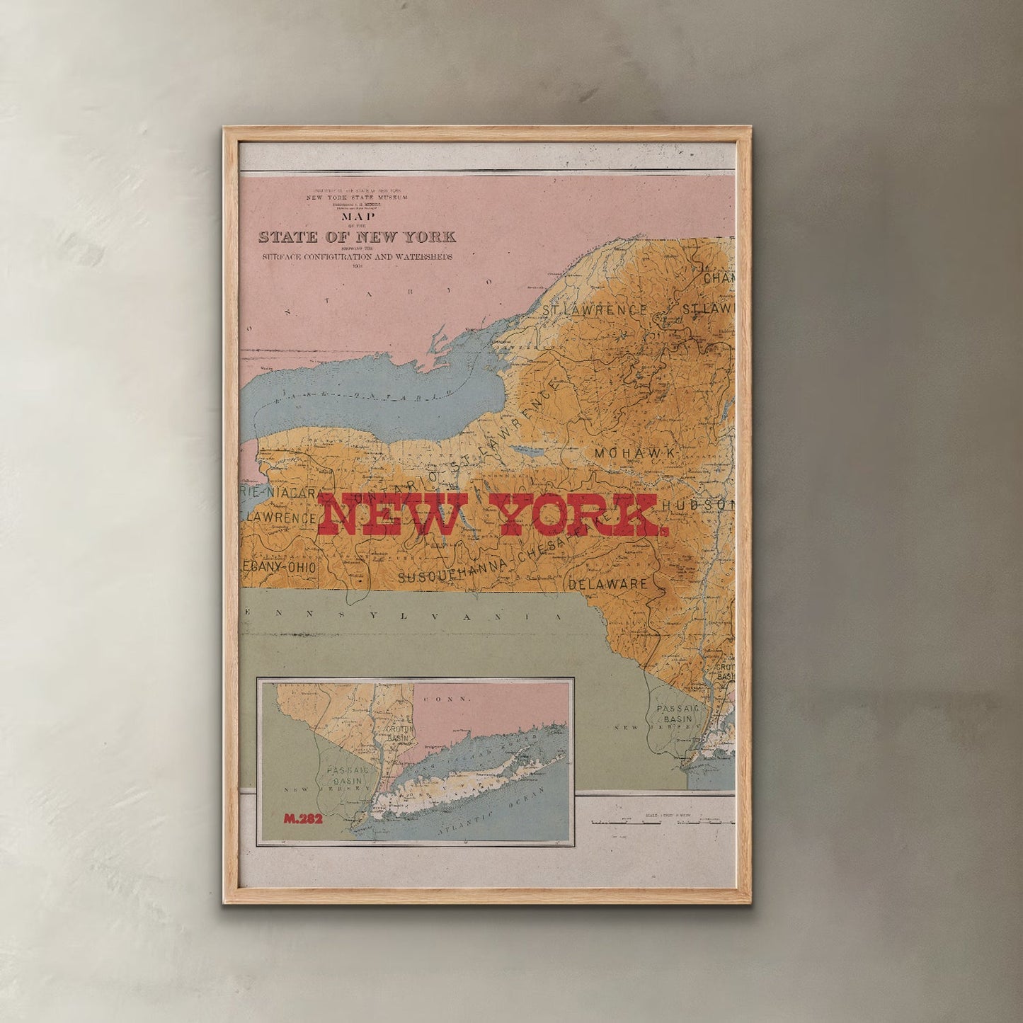 New York State Map I Print