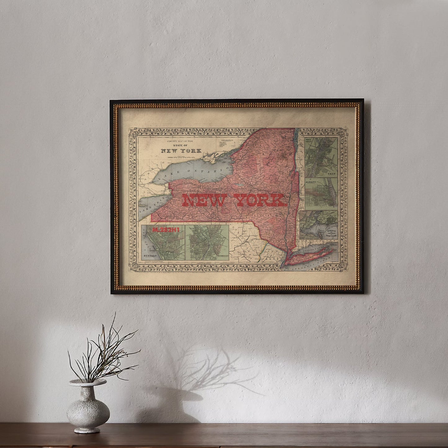 New York State Map II Print