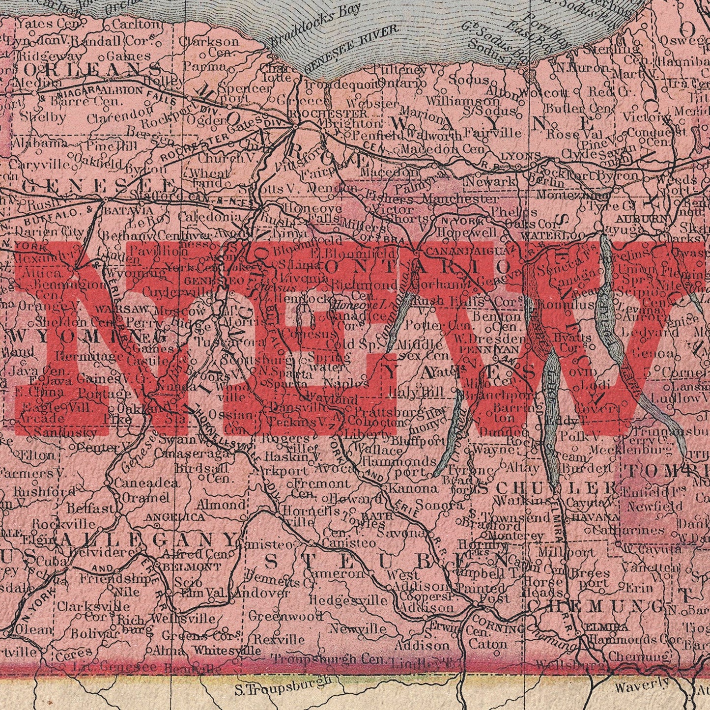 New York State Map II Print