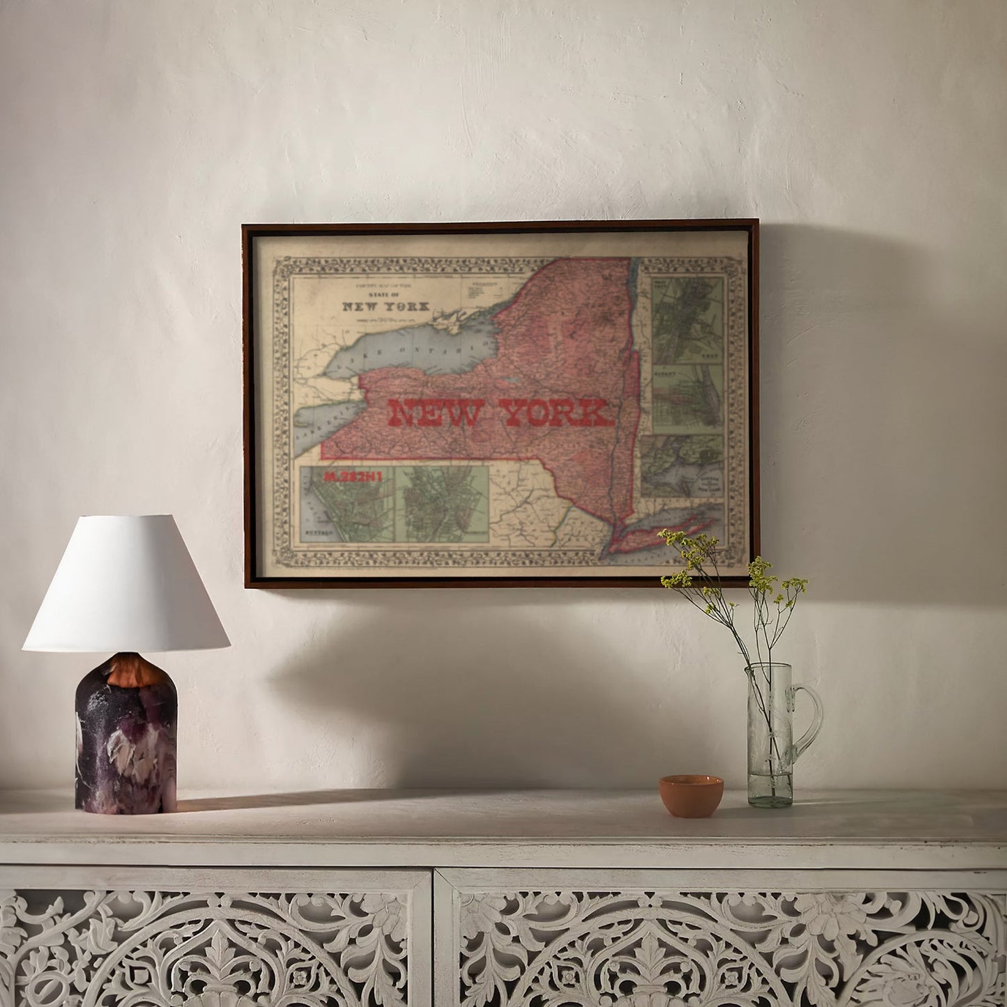 New York State Map II Print