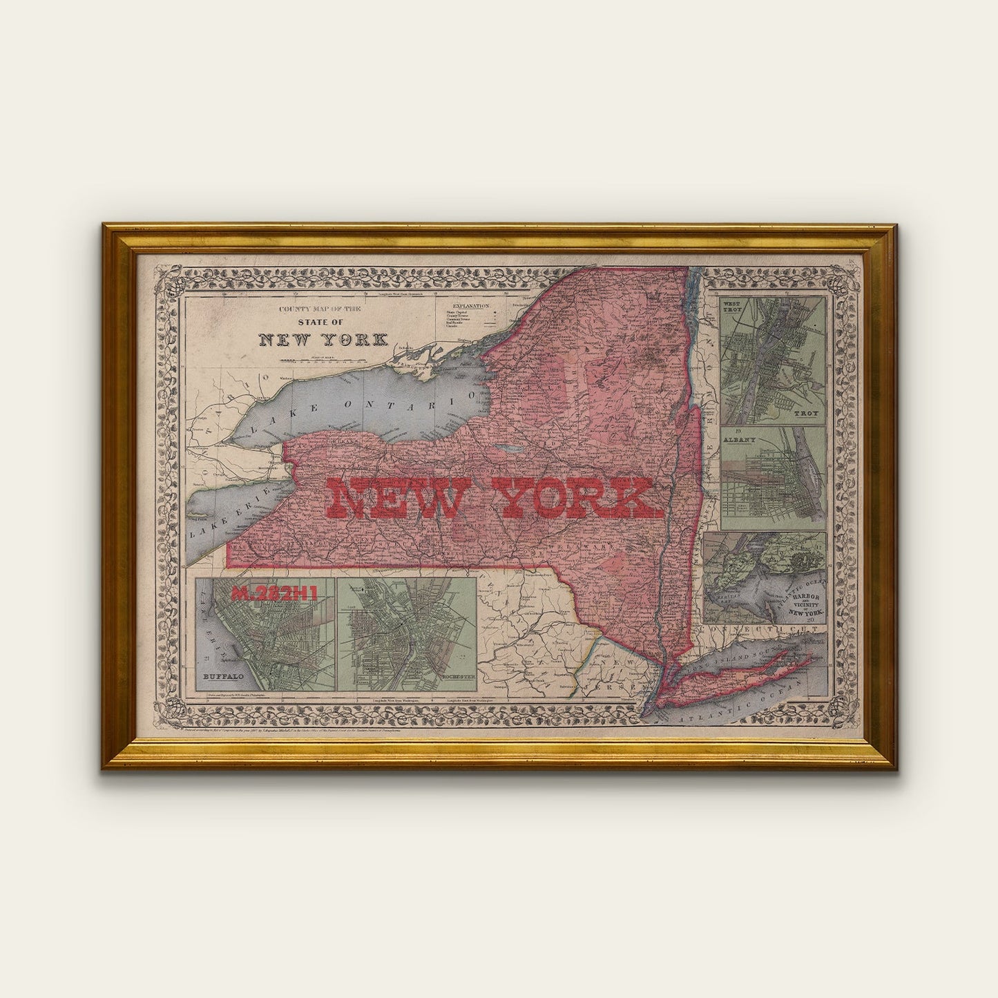 New York State Map II Print