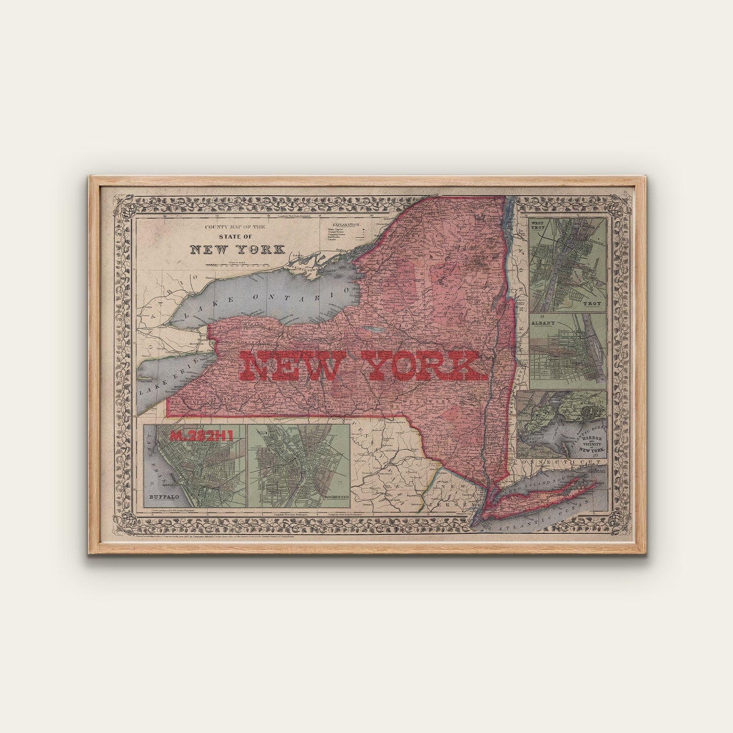 New York State Map II Print