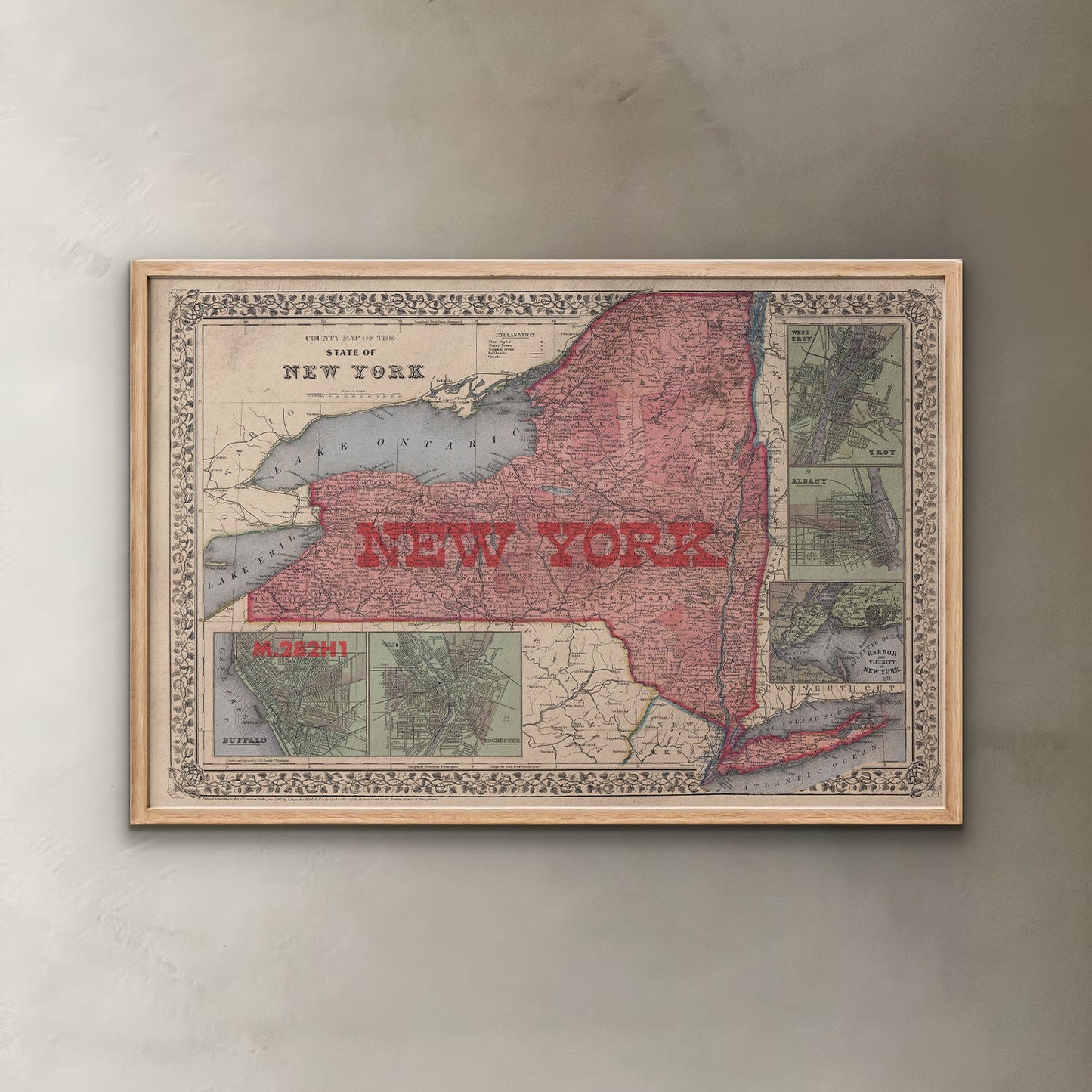 New York State Map II Print