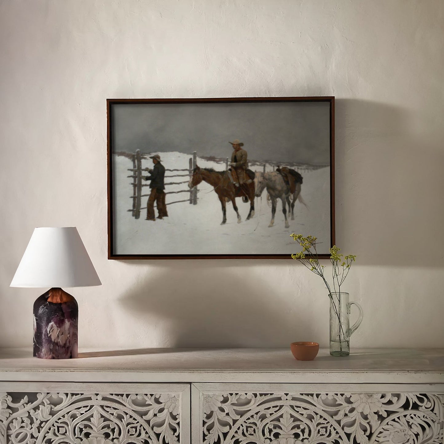 Cowboys in Snow Print