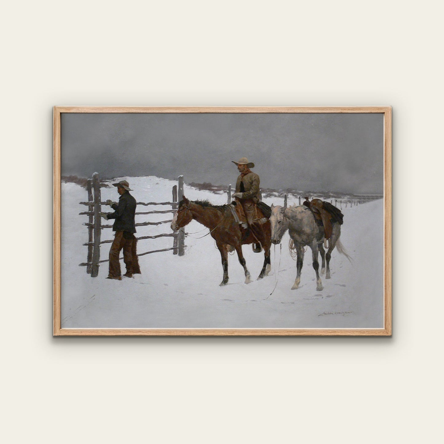 Cowboys in Snow Print