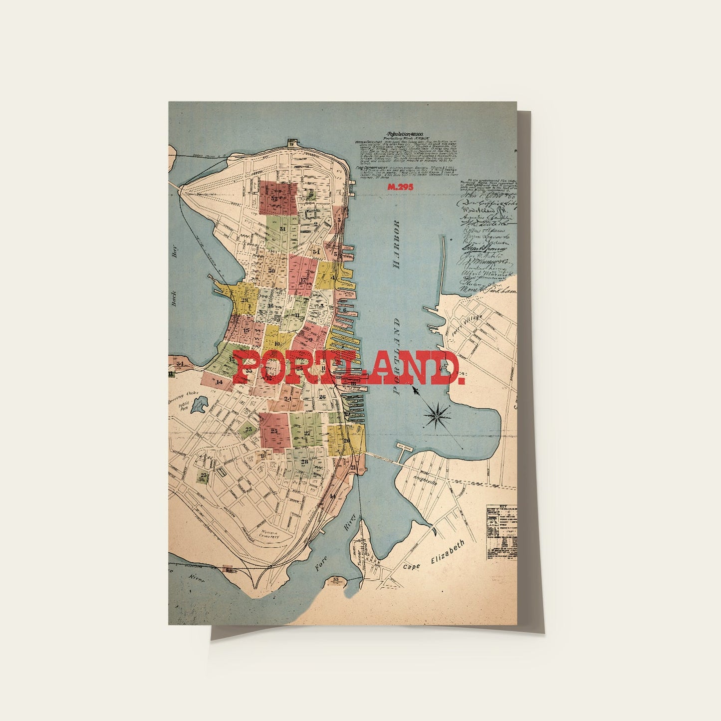Portland Maine Map Print