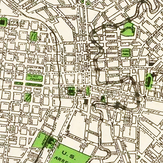 Vintage Map of San Antonio, Texas 1924