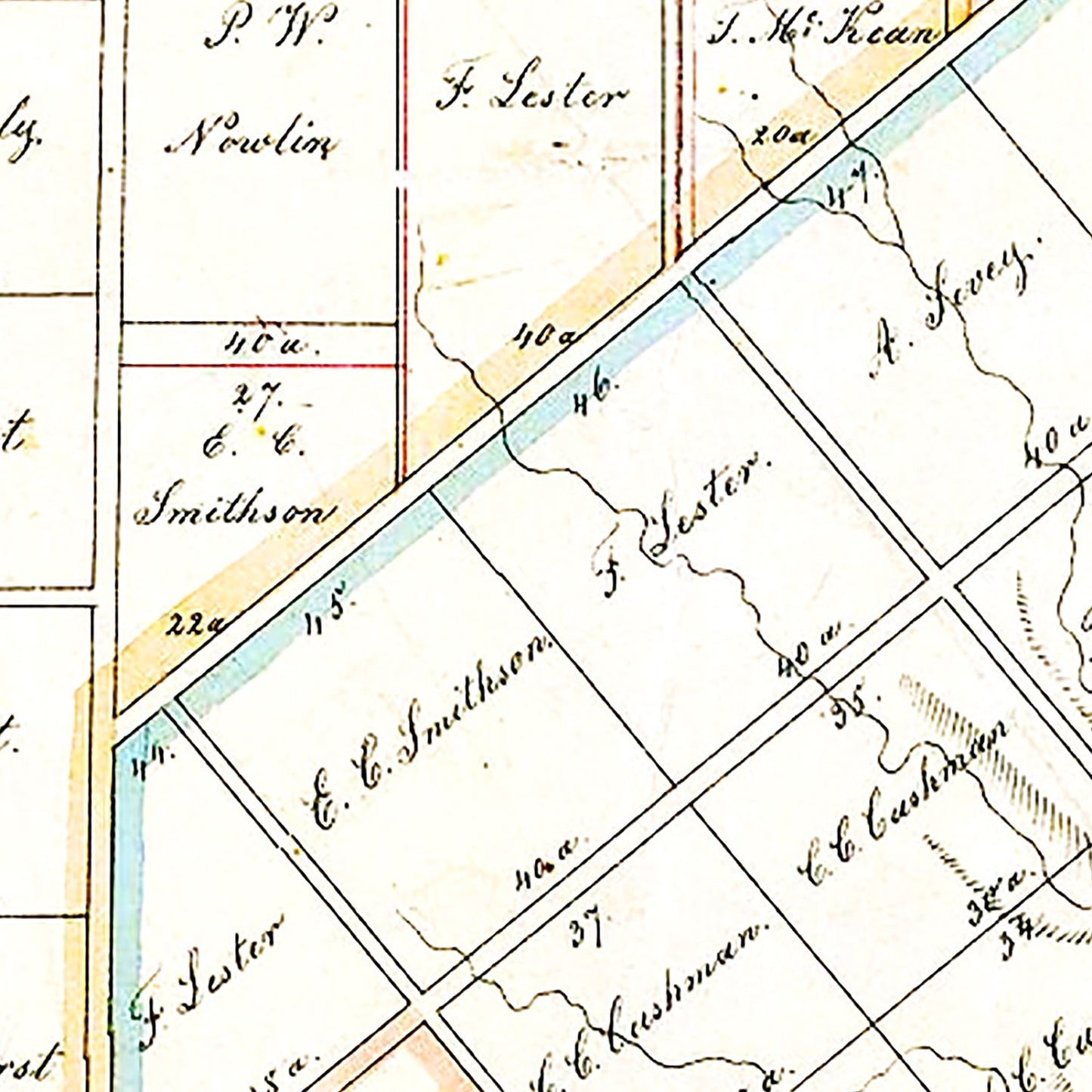 Vintage Map of Austin, Texas 1850