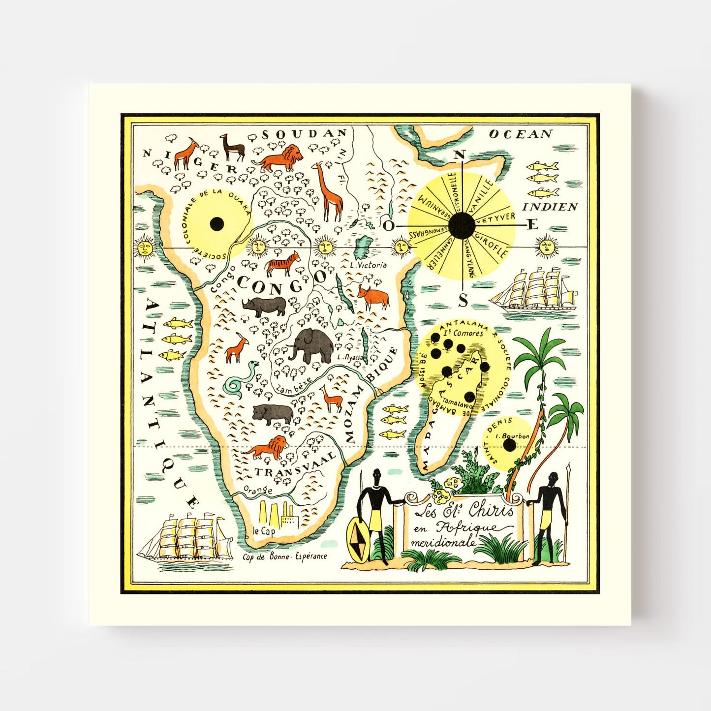 Vintage Map of South Africa, 1931