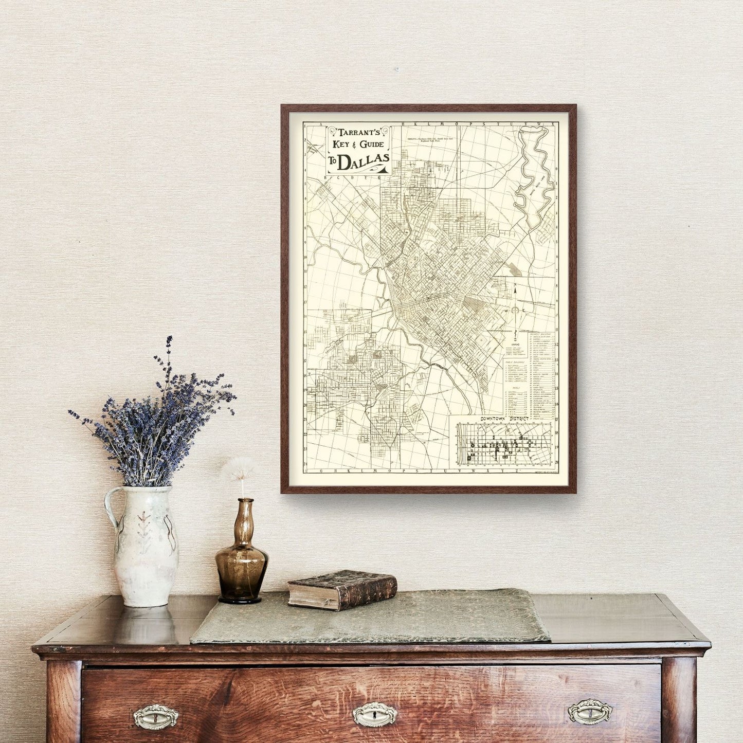 Vintage Map of Dallas, Texas 1925