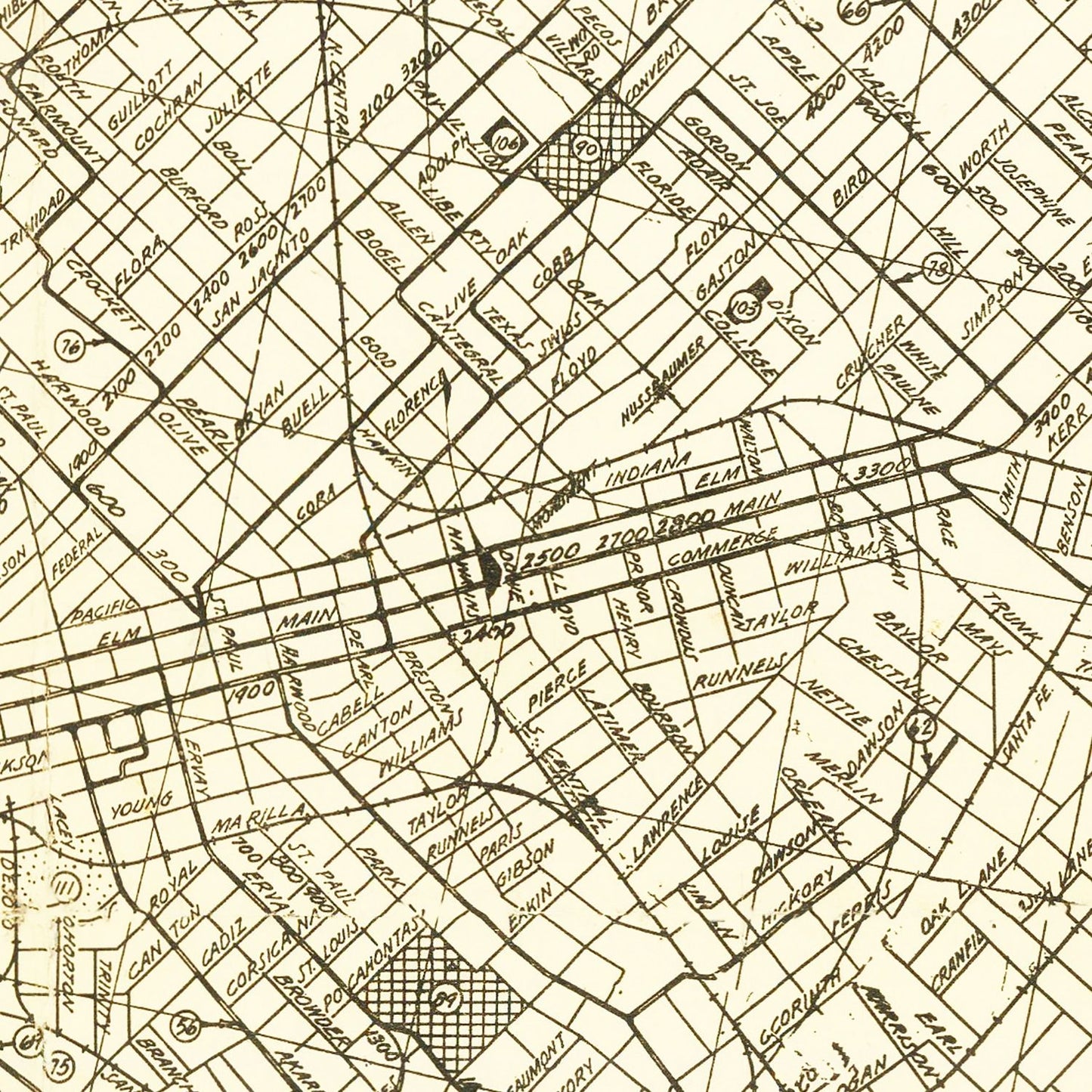 Vintage Map of Dallas, Texas 1925