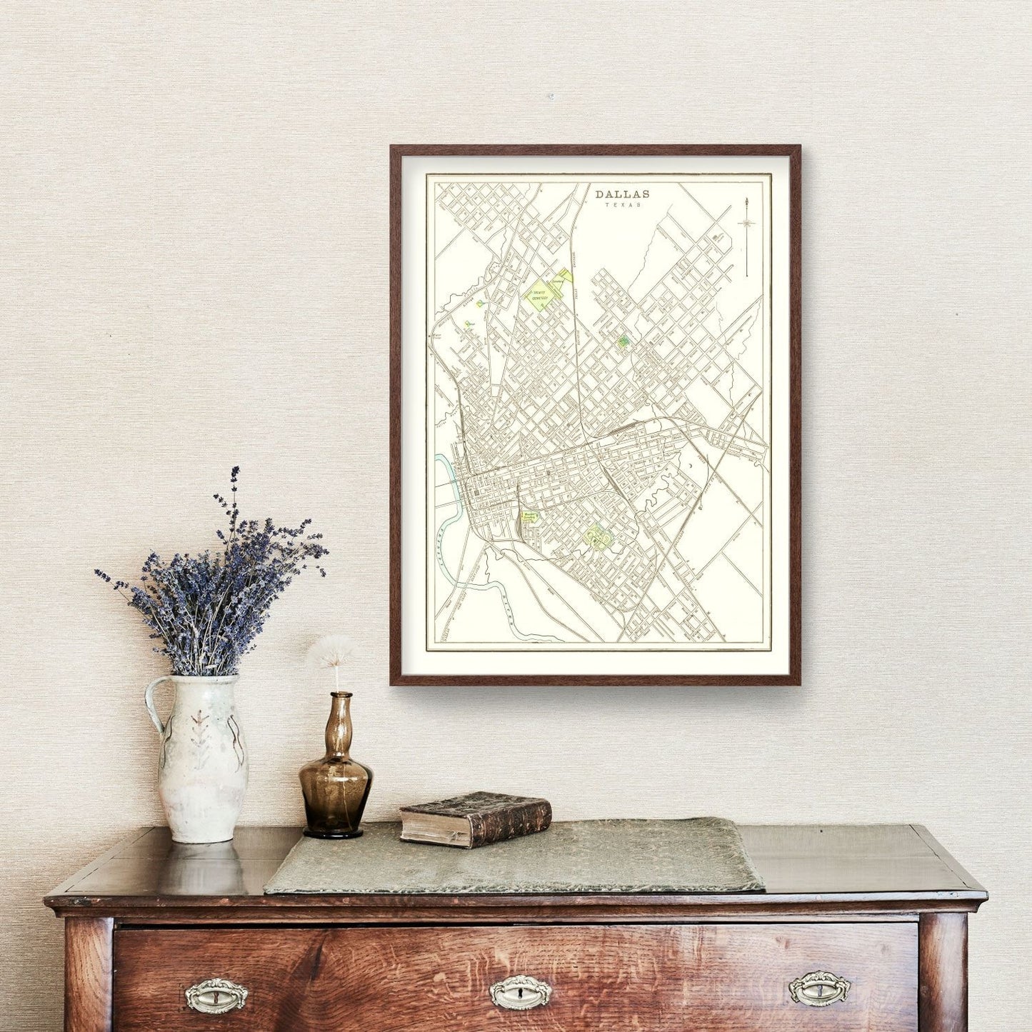 Vintage Map of Dallas, Texas 1893