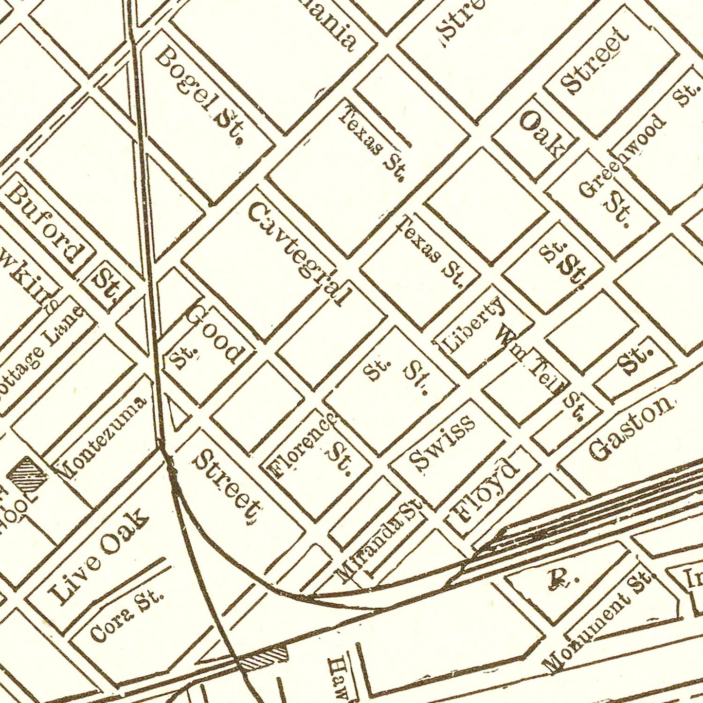Vintage Map of Dallas, Texas 1893