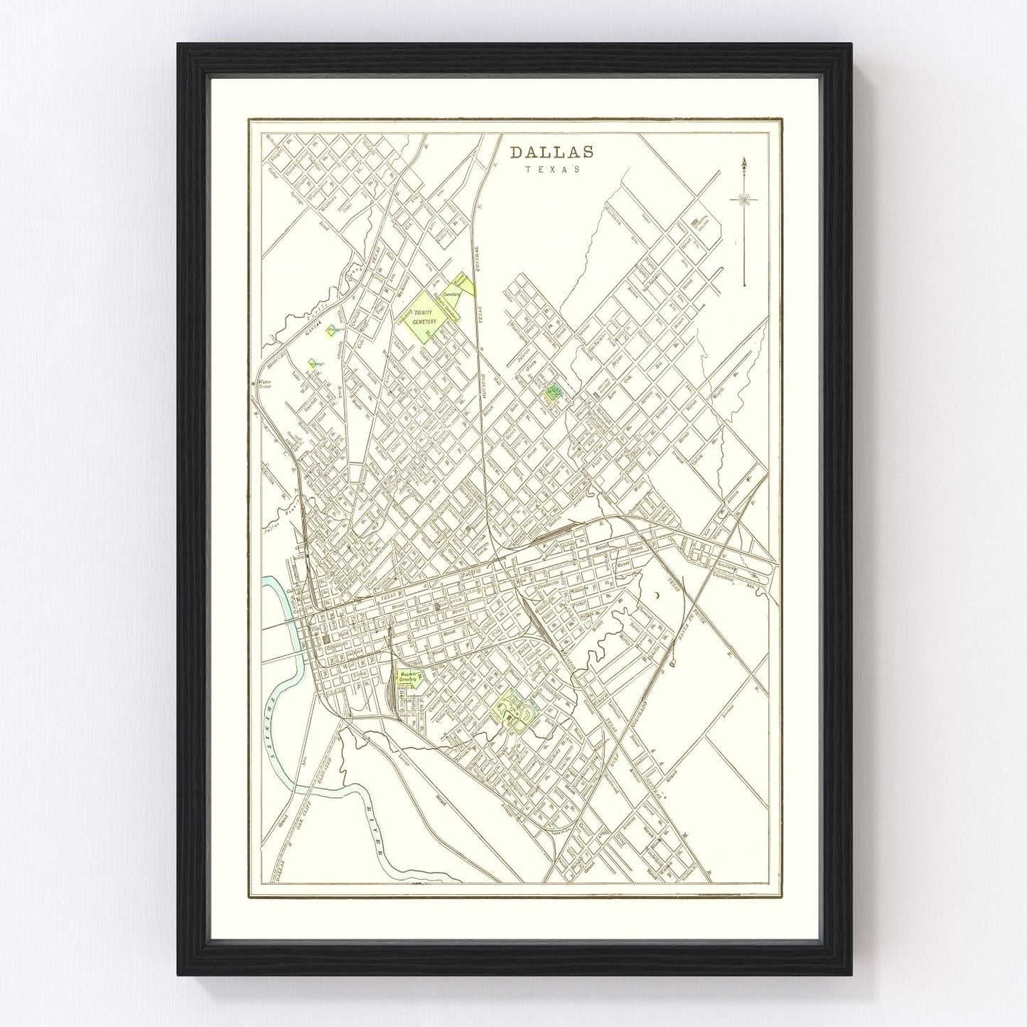 Vintage Map of Dallas, Texas 1893