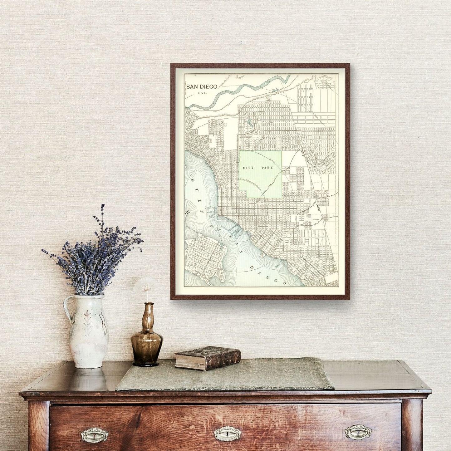 Vintage Map of San Diego, California 1912