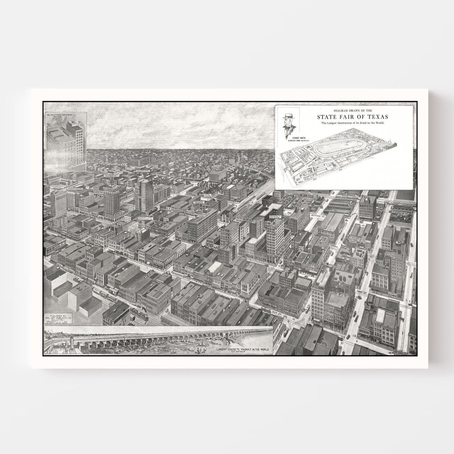 Vintage Map of Dallas, Texas 1912