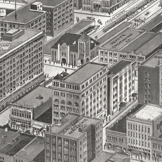 Vintage Map of Dallas, Texas 1912