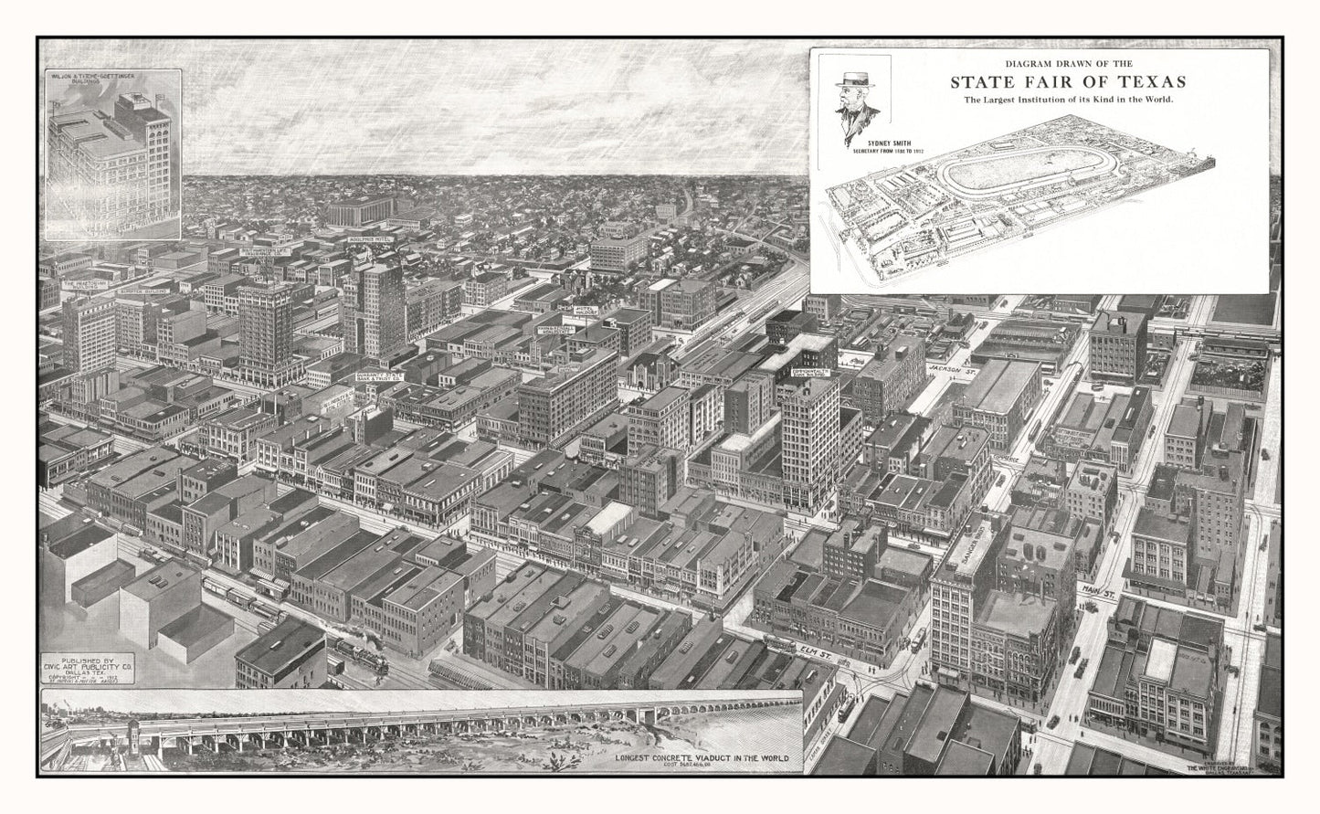 Vintage Map of Dallas, Texas 1912