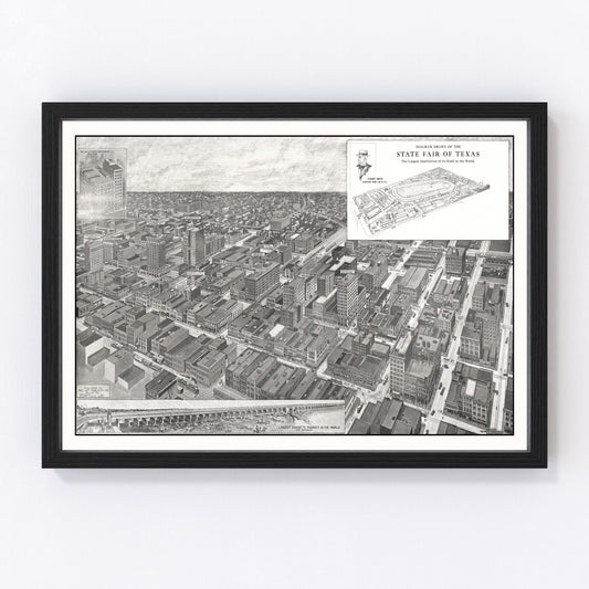 Vintage Map of Dallas, Texas 1912