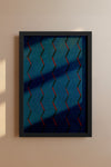 Blue and Red Zigzag Japanese Edo Era Vintage Textile Print – Japanese Wall Art