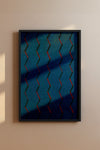 Blue and Red Zigzag Japanese Edo Era Vintage Textile Print – Japanese Wall Art