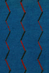 Blue and Red Zigzag Japanese Edo Era Vintage Textile Print – Japanese Wall Art