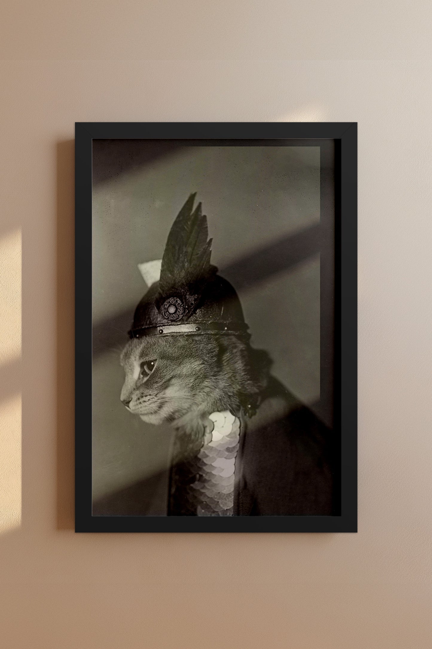 Brunhilde Cat Photography Print, 1936 — Valkyrie Costume Side Portrait