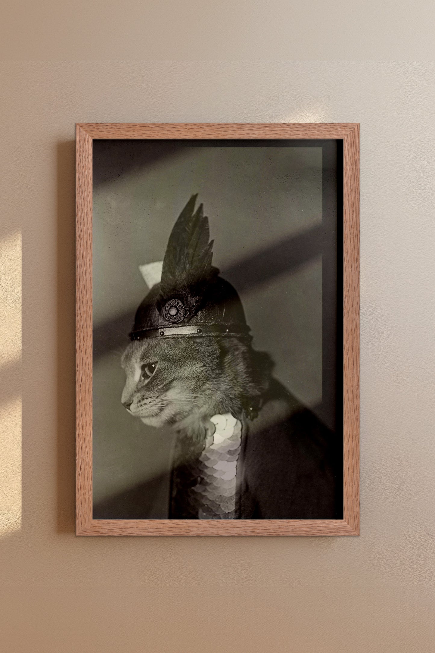 Brunhilde Cat Photography Print, 1936 — Valkyrie Costume Side Portrait