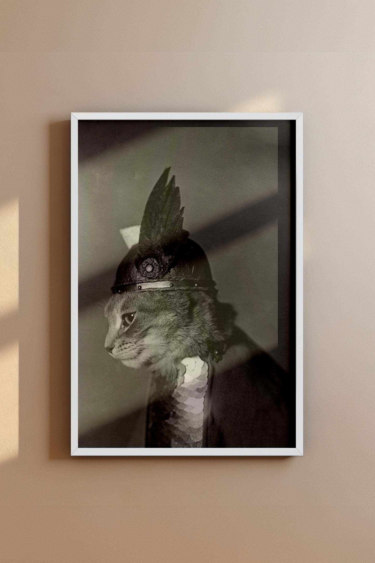 Brunhilde Cat Photography Print, 1936 — Valkyrie Costume Side Portrait