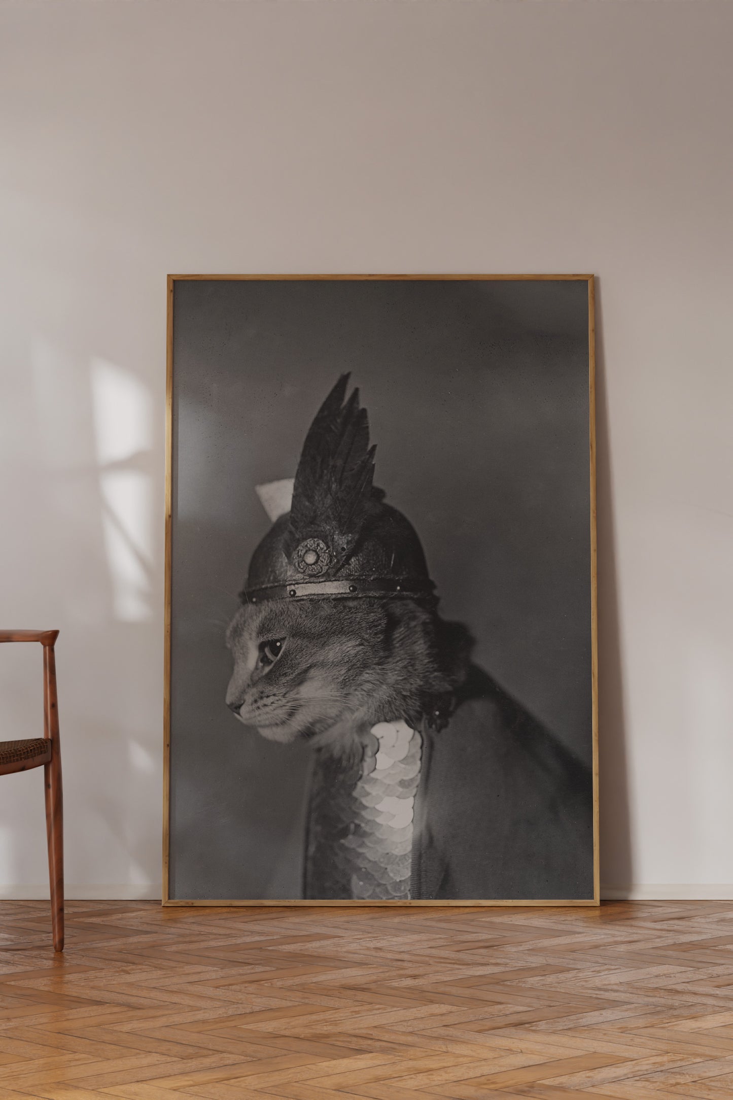 Brunhilde Cat Photography Print, 1936 — Valkyrie Costume Side Portrait